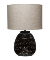 Stoneware Table Lamp, B/W Dots
