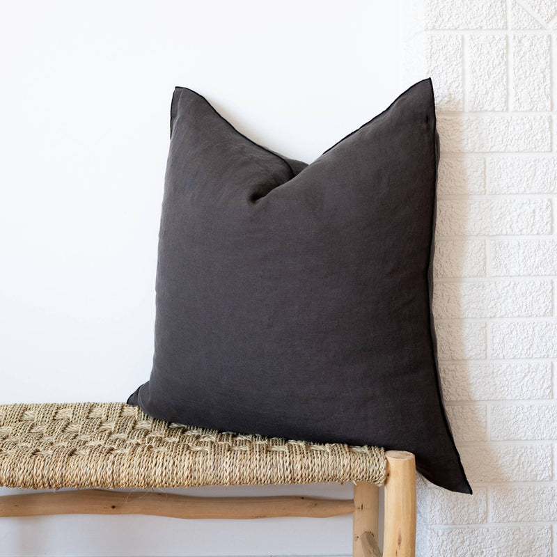 Charcoal Pillow w/ Down Insert - Charcoal: 24"x24"