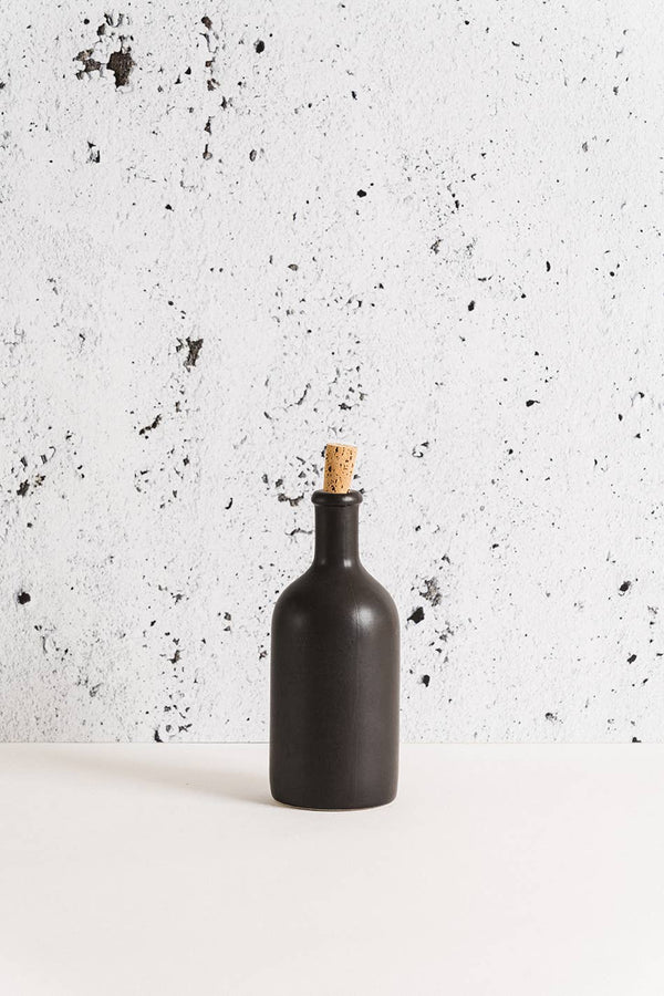 Stoneware Olive Oil Bottle | Matte Black