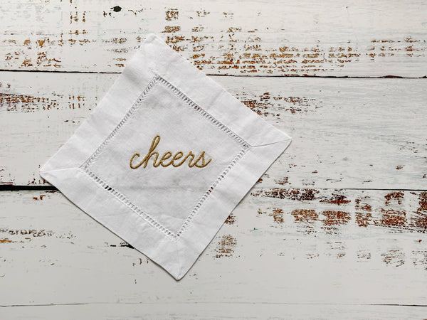 Cheers! Cocktail Coasters Set/4: Gold
