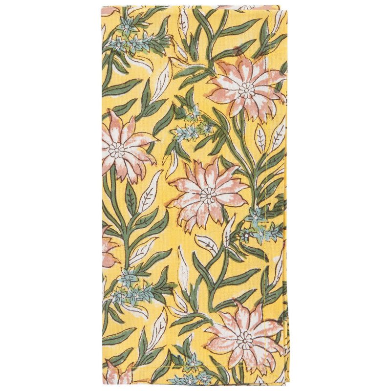 Clematis Block Print Napkins Set/4