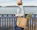 Reusable Tote Bag | Jute | Indigo Stripe