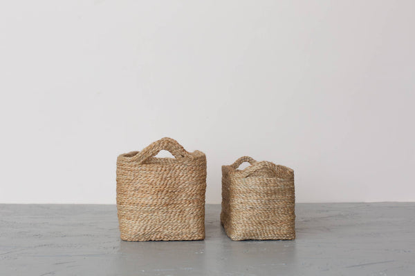 Rectangular Tray Basket, jute - natural: Set/2