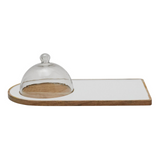 cheese tray with glass dome