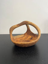 Oval Bowl - Handle Natural Wood