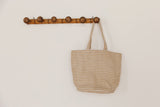 Shoulder Bag, jute / Paris natural stripe