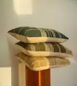 20x20 Wool Handloom Pillow: Beige