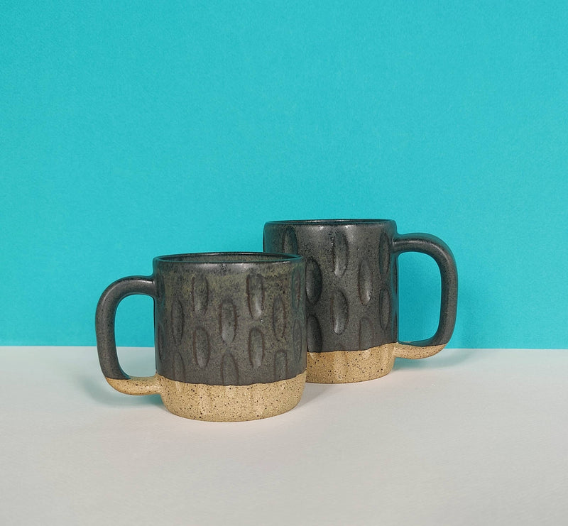 Fat Honeycomb Mug - Black: 12oz