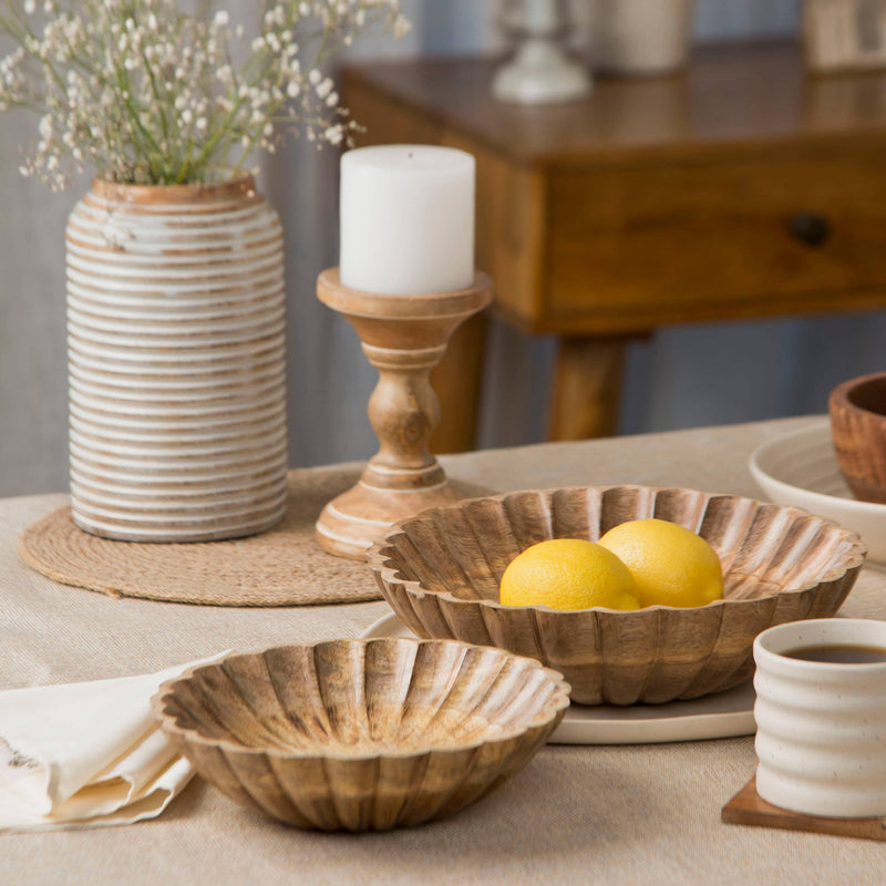 Scallop Serenity Bowls - Natural Set/2