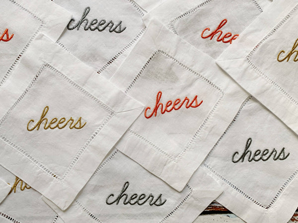 Cheers! Cocktail Coasters Set/4: Charcoal