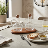 Oil & Vinegar Cruet Set with Acacia Tray