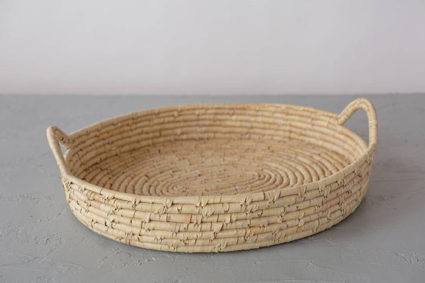 Oval Tray Basket, palm leaf, large