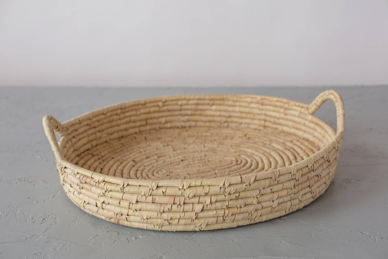 Oval Tray Basket, palm leaf, large