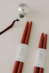 Beeswax Dipped Candles | Berry Red: 10"