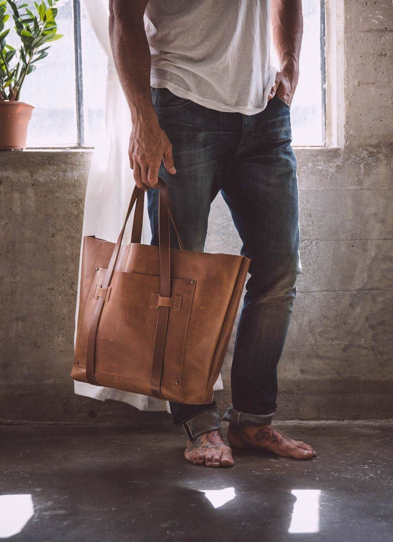 Leather Cargo Tote Bag