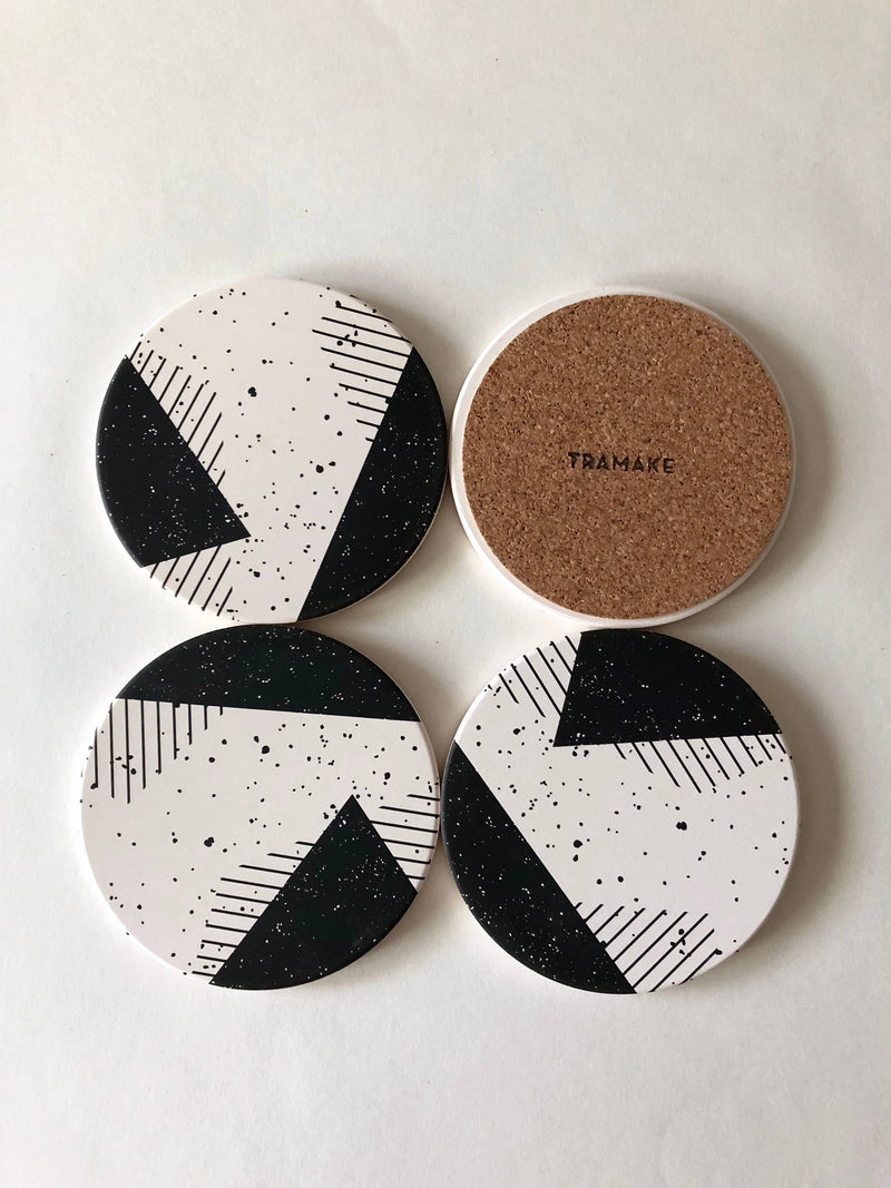 MEMPHIS Ceramic Coasters: Set/4
