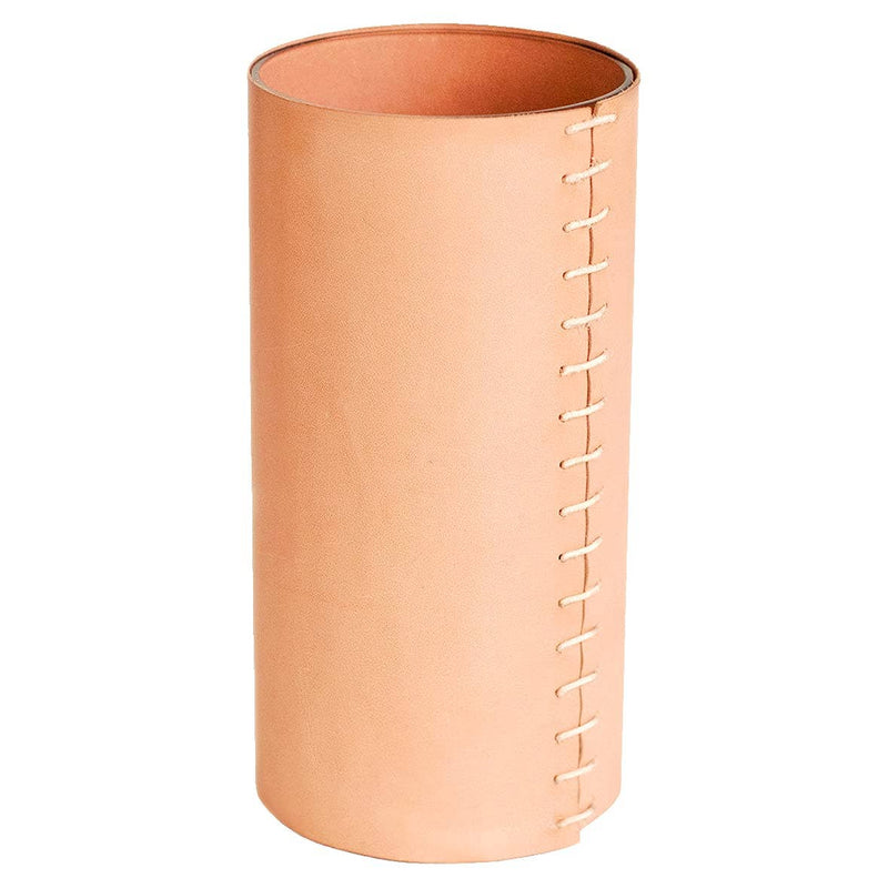 Leather Wrapped Glass Vase (8"): Apricot