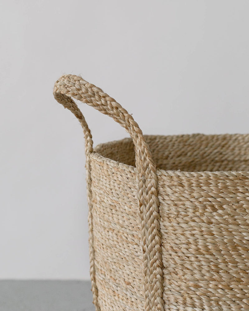 Round Laundry Basket, jute: Natural
