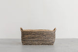Rectangular Tray Basket, jute - striped: Set/2