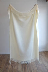 Wool Boucle Throw: Ivory - 55"x78"