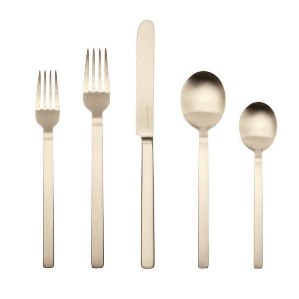 Stile Ice Champagne: 5 Piece Flatware Set