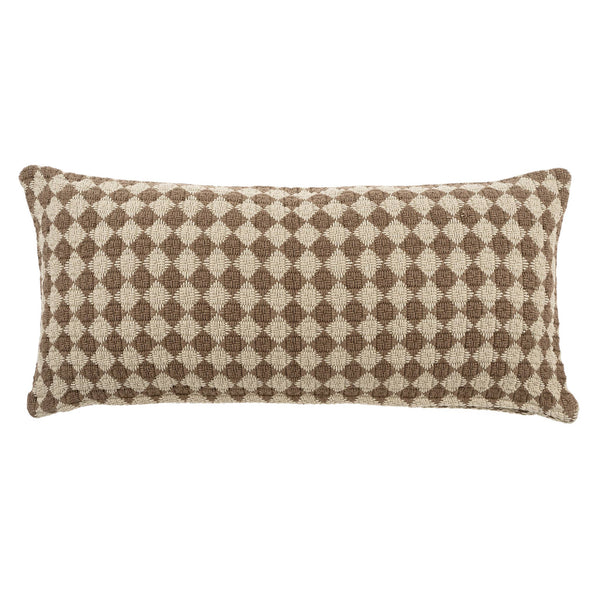 Check Weave Pillow, Brown, 14x31