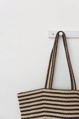 Shoulder Bag | Jute | Paris Black Stripe