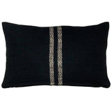 Hugh Lumbar Pillow w/ Insert - Black - 12x20