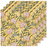 Clematis Block Print Napkins Set/4