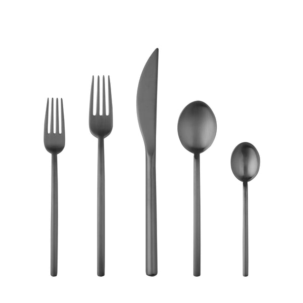 Due Ice Oro Nero: 5 Piece Flatware Set