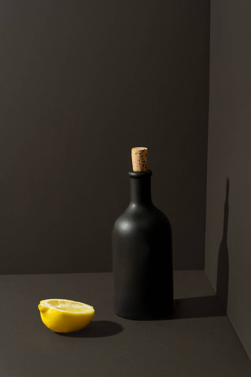 Stoneware Olive Oil Bottle | Jazz 21 oz: Shiny Green