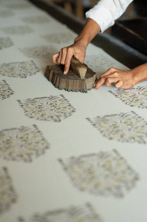 Sayulita Block Print Slub Tablecloth Pink