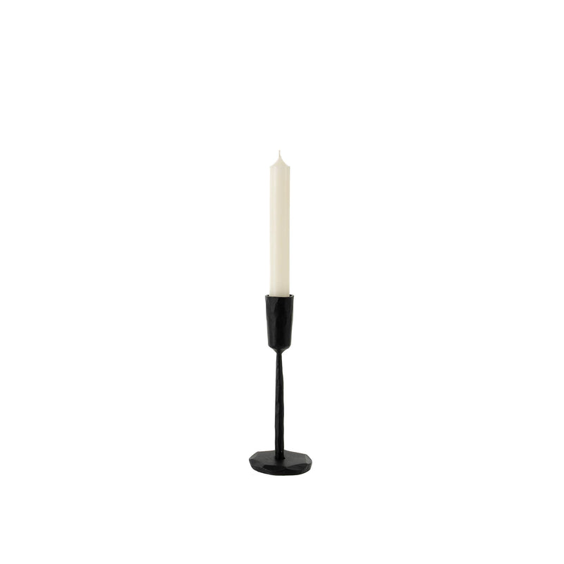 Luna Forged Candlestick | Black: Small