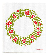 Swedish Dishcloth - Wreath - Red