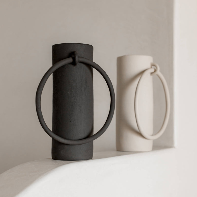 Big Ring Vase: Beige/Narrow