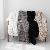 INFINITE CHUNKY KNIT BLANKET | MINKY | BIG - MIST