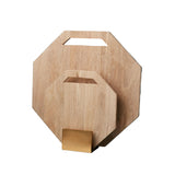 Hexagon shape wooden cutting boards with gold base