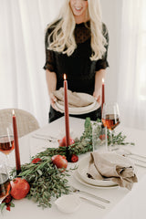 Burgundy | Dipped Beeswax Taper Candles