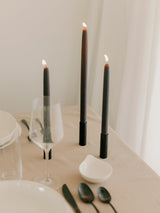 Charcoal | Dipped Beeswax Taper Candles