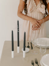 Charcoal | Dipped Beeswax Taper Candles
