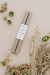 Clay | Dipped Beeswax Taper Candles