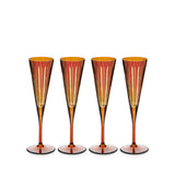 Prism Champagne Flutes - Amber (Set of 4)