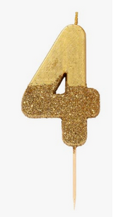 Gold Glitter Number Candle