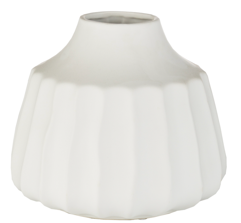 Decorative White Vase: Short/Round