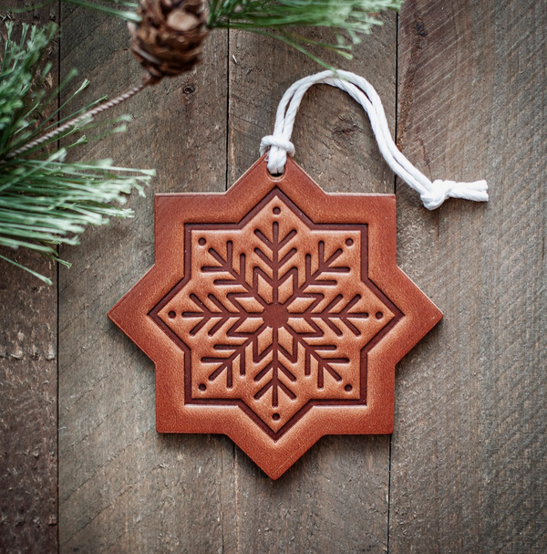 Leather Snowflake Ornament