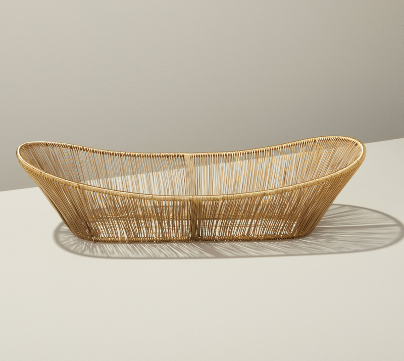 Gold Rhythm Wire Basket, Oval