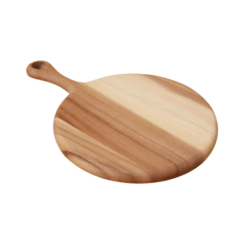 Acacia Round Board w/ Handle - Small