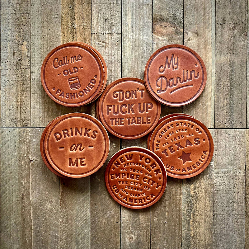 Use a Fucking Coaster - Leather Coaster: Set/2