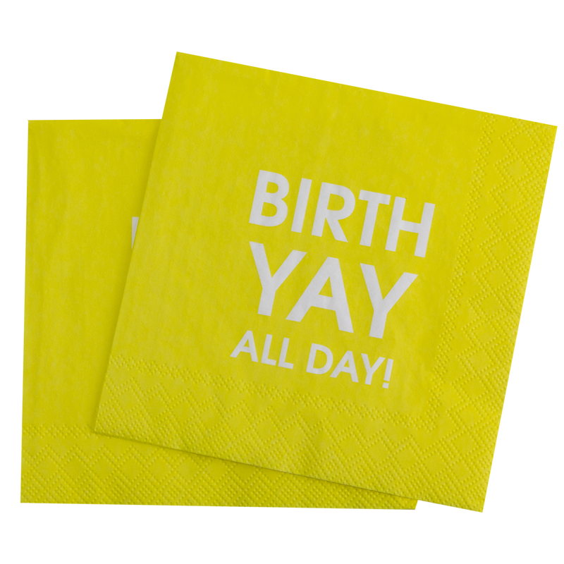 BirthYay All Day -  Yellow Cocktail Napkins