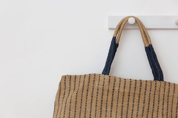 Reusable Tote Bag | Jute | Indigo Stripe